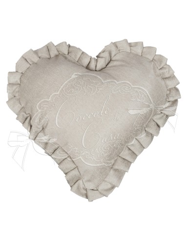 Coccole di Casa - Cuscino Cuore "Glory" Beige 40X45 Cm