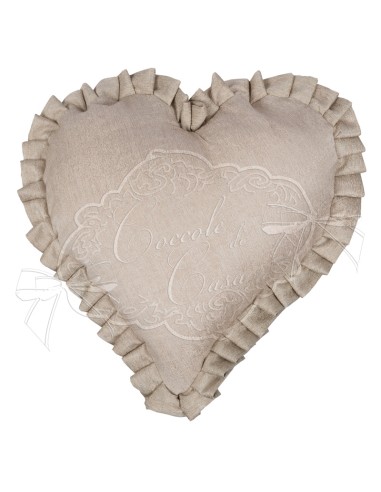 Coccole di Casa - Cuscino Cuore "Glory" Champagne 40X45 Cm