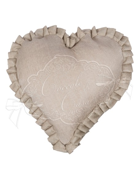 Coccole di Casa - Cuscino Cuore "Glory" Champagne 40X45 Cm