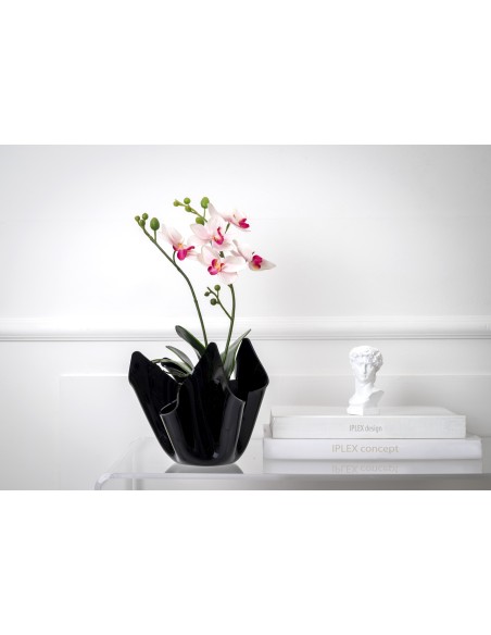 iPLEX Design - Drappeggi Vaso Slim Nero in plexiglass - black - 22x21x22 cm