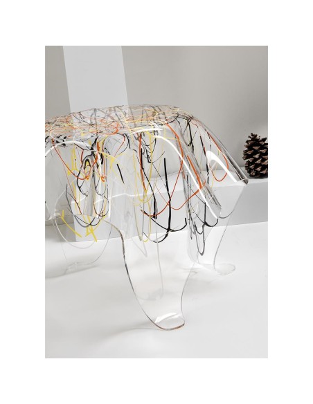 iPLEX Design - Drappeggi Tavolo Tondo Basso Multicolor in plexiglass - 60x45x60 cm