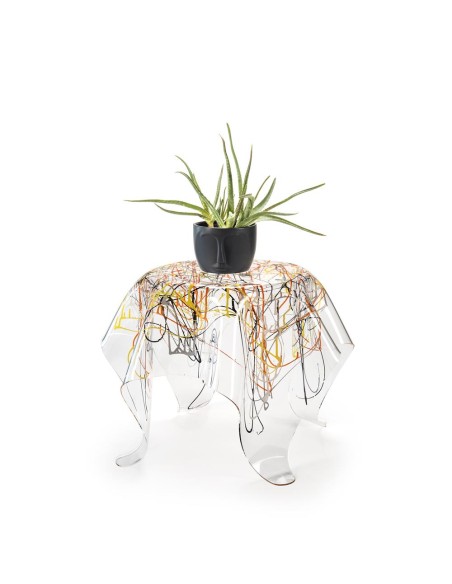iPLEX Design - Drappeggi Tavolo Tondo Basso Multicolor in plexiglass - 60x45x60 cm