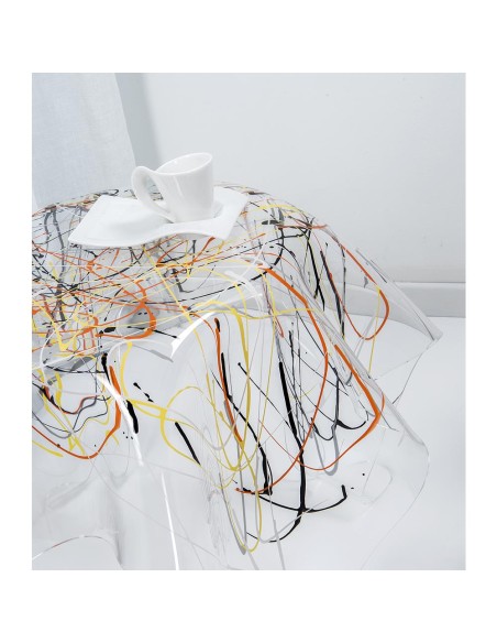 iPLEX Design - Drappeggi Tavolo Tondo Basso Multicolor in plexiglass - 60x45x60 cm