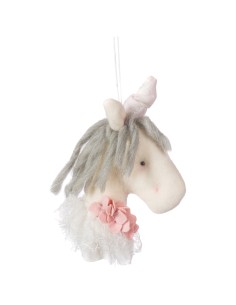 Coccole di Casa - UNICORNO con ROSELLINE ROSA 13X5X23 cm