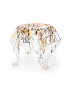 iPLEX Design - Drappeggi Tavolo Tondo Basso Multicolor in plexiglass - 60x45x60 cm