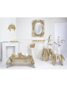 iPLEX Design - Drappeggi Pizzo Leavers Gold Vuotatasche Quadrato in plexiglass - 23x3x23 cm 2