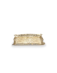 iPLEX Design - Drappeggi Pizzo Leavers Gold Vuotatasche Quadrato in plexiglass - 23x3x23 cm