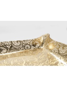 iPLEX Design - Drappeggi Pizzo Leavers Gold Vassoio Small in plexiglass - 41x5x31 cm 2