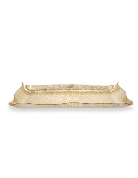 iPLEX Design - Drappeggi Pizzo Leavers Gold Vassoio Big in plexiglass - 55x5x32 cm