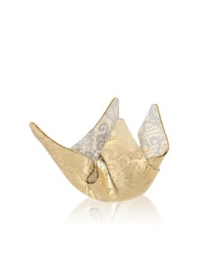iPLEX Design - Drappeggi Pizzo Leavers Gold Vaso Small in plexiglass - 21x14x17 cm 2