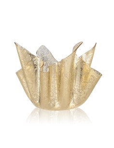 iPLEX Design - Drappeggi Pizzo Leavers Gold Vaso in plexiglass - 45x29x45 cm