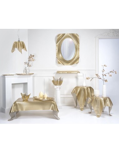 iPLEX Design - Drappeggi Paglia Di Vienna Gold Vuotatasche Rettangolare in plexiglass - 20x3,5x15 cm