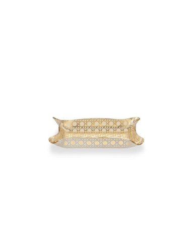 iPLEX Design - Drappeggi Paglia Di Vienna Gold Vuotatasche Rettangolare in plexiglass - 20x3,5x15 cm