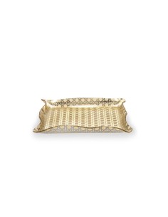 iPLEX Design - Drappeggi Paglia Di Vienna Gold Vuotatasche Quadrato in plexiglass - 23x3x23 cm