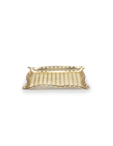 iPLEX Design - Drappeggi Paglia Di Vienna Gold Vuotatasche Quadrato in plexiglass - 23x3x23 cm