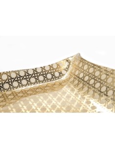 iPLEX Design - Drappeggi Paglia Di Vienna Gold Vassoio Small in plexiglass - 41x5x31 cm 2