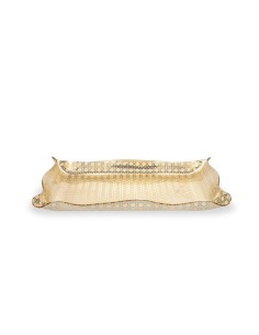 iPLEX Design - Drappeggi Paglia Di Vienna Gold Vassoio Small in plexiglass - 41x5x31 cm