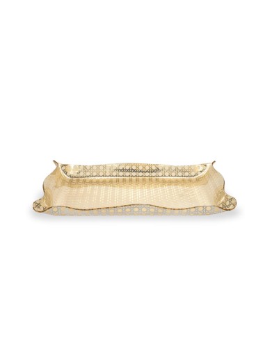 iPLEX Design - Drappeggi Paglia Di Vienna Gold Vassoio Small in plexiglass - 41x5x31 cm