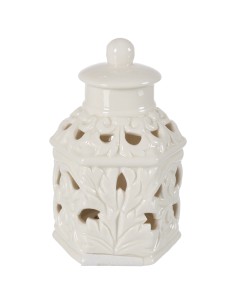 Coccole di Casa - "L. DAMASK" LANTERNINA P. con LED 7X7X11.5