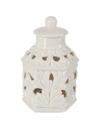 Coccole di Casa - "L. DAMASK" LANTERNINA P. con LED 7X7X11.5