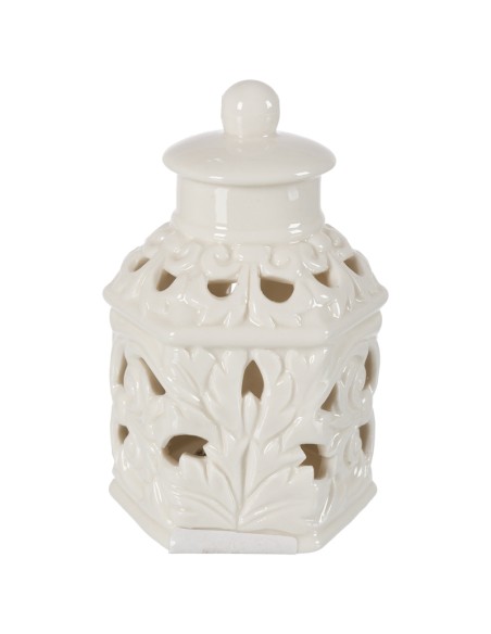 Coccole di Casa - "L. DAMASK" LANTERNINA P. con LED 7X7X11.5