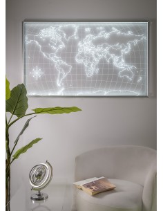 iPLEX Design Argonaut Planisfero Luminoso da Parete - Trasparente - 124x75x1 cm 2