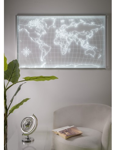iPLEX Design Argonaut Planisfero Luminoso da Parete - Trasparente - 124x75x1 cm