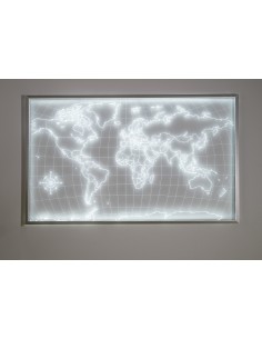 iPLEX Design Argonaut Planisfero Luminoso da Parete - Trasparente - 124x75x1 cm