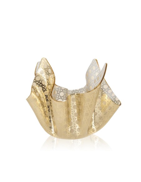 iPLEX Design - Drappeggi Paglia Di Vienna Gold Vaso Slim in plexiglass - 22x21x22 cm
