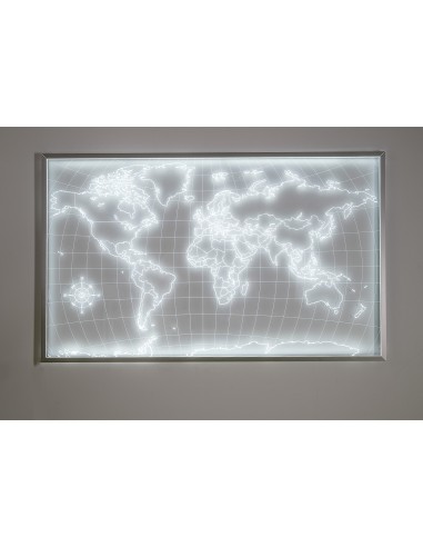 iPLEX Design Argonaut Planisfero Luminoso da Parete - Trasparente - 124x75x1 cm