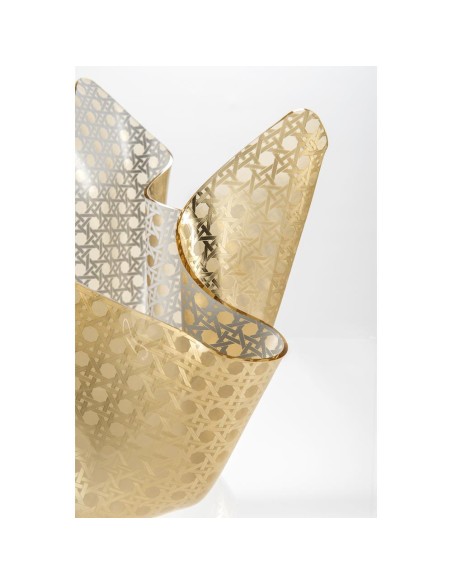 iPLEX Design - Drappeggi Paglia Di Vienna Gold Vaso Slim in plexiglass - 22x21x22 cm