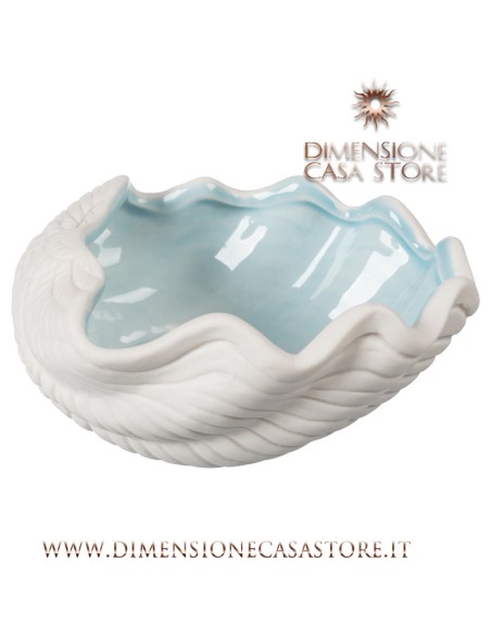 Coccole di Casa - Conchiglia "Cuore" Bian/Celest 13X11X5