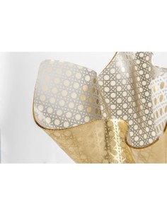 iPLEX Design - Drappeggi Paglia Di Vienna Gold Vaso in plexiglass - 45x29x45 cm 2