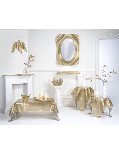 iPLEX Design - Drappeggi Paglia Di Vienna Gold Vaso Small in plexiglass - 21x14x17 cm