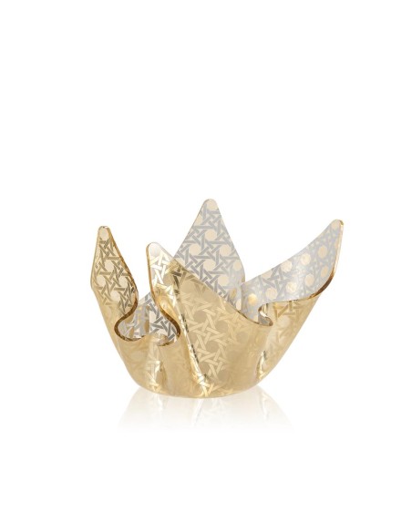 iPLEX Design - Drappeggi Paglia Di Vienna Gold Vaso Small in plexiglass - 21x14x17 cm