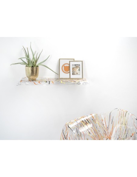 iPLEX Design - Drappeggi Mensola Multicolor in plexiglass - 69x5x20 cm