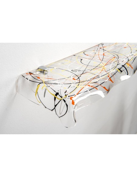 iPLEX Design - Drappeggi Mensola Multicolor in plexiglass - 69x5x20 cm