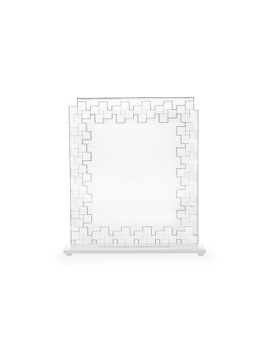 iPLEX Design - Dorian Portafoto Doppio Trasparente Luminoso in plexiglass - silver - 29,5x36,5x5 cm