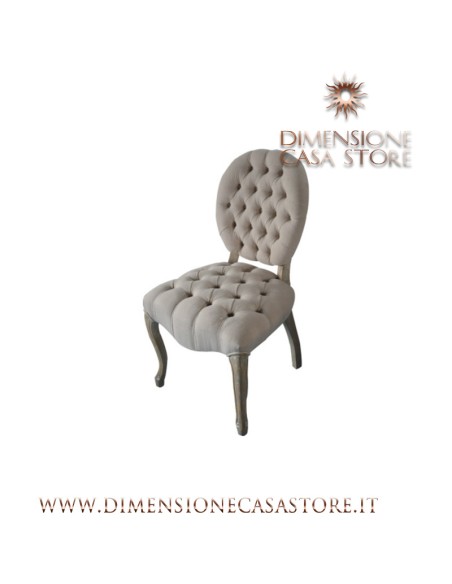 Coccole di Casa - Sedia Capitonne' 'Kate' Beige 53X64X96
