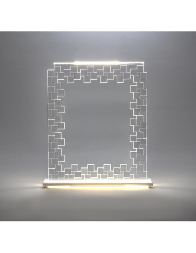 iPLEX Design - Dorian Portafoto Doppio Trasparente Luminoso in plexiglass - silver - 24x30,5x5 cm