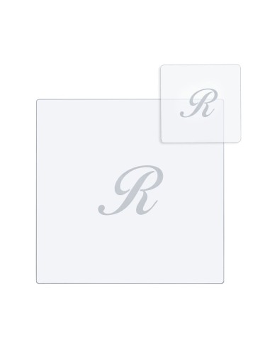 iPLEX Design - Bon Ton Set Sottobicchiere / Sottopiatto Quadrato ""R"" Trasp. in plexiglass - Trasparente - 33x0,6x33 cm
