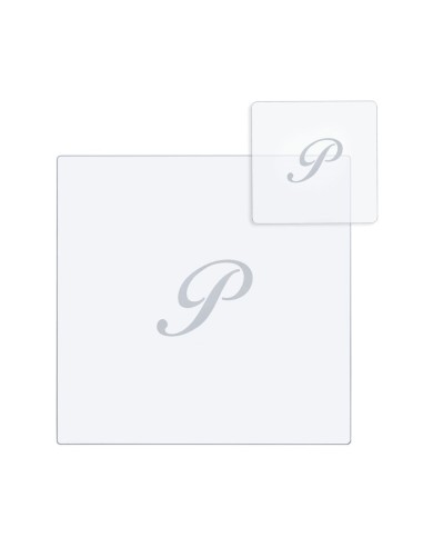 iPLEX Design - Bon Ton Set Sottobicchiere / Sottopiatto Quadrato ""P"" Trasp. in plexiglass - Trasparente - 33x0,6x33 cm