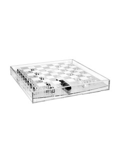 iPLEX Design - Carlsen Scacchiera Trasparente in plexiglass - 40x13,5x40 cm