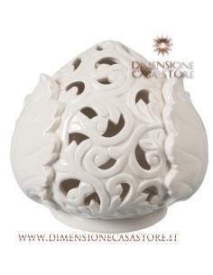 Coccole di Casa - Pigna Traf. Bianca con Led h20 cm