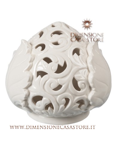 Coccole di Casa - Pigna Traf. Bianca con Led h20 cm