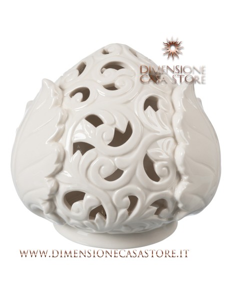Coccole di Casa - Pigna Traf. Bianca con Led h20 cm