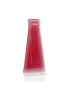 iPLEX Design - Campari Vaso Big Rosso/Diamantato in plexiglass - Trasparente/rosso - 18,5x45x6,5 cm