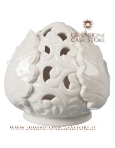 Coccole di Casa - Pigna Traf. Bianca con Led h16 cm