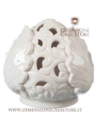 Coccole di Casa - Pigna Traf. Bianca con Led h16 cm