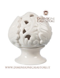 Coccole di Casa - Pigna Traf. Bianca con Led con Base h8.7 cm